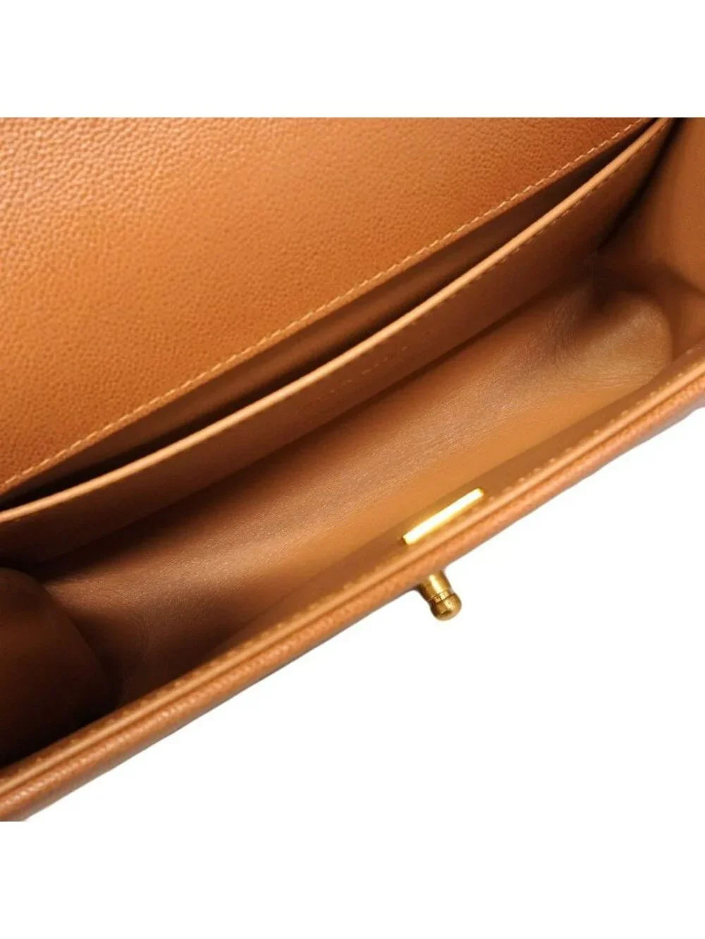 Chanel Shoulder Bag Boy Caviar Leather Brown Gold